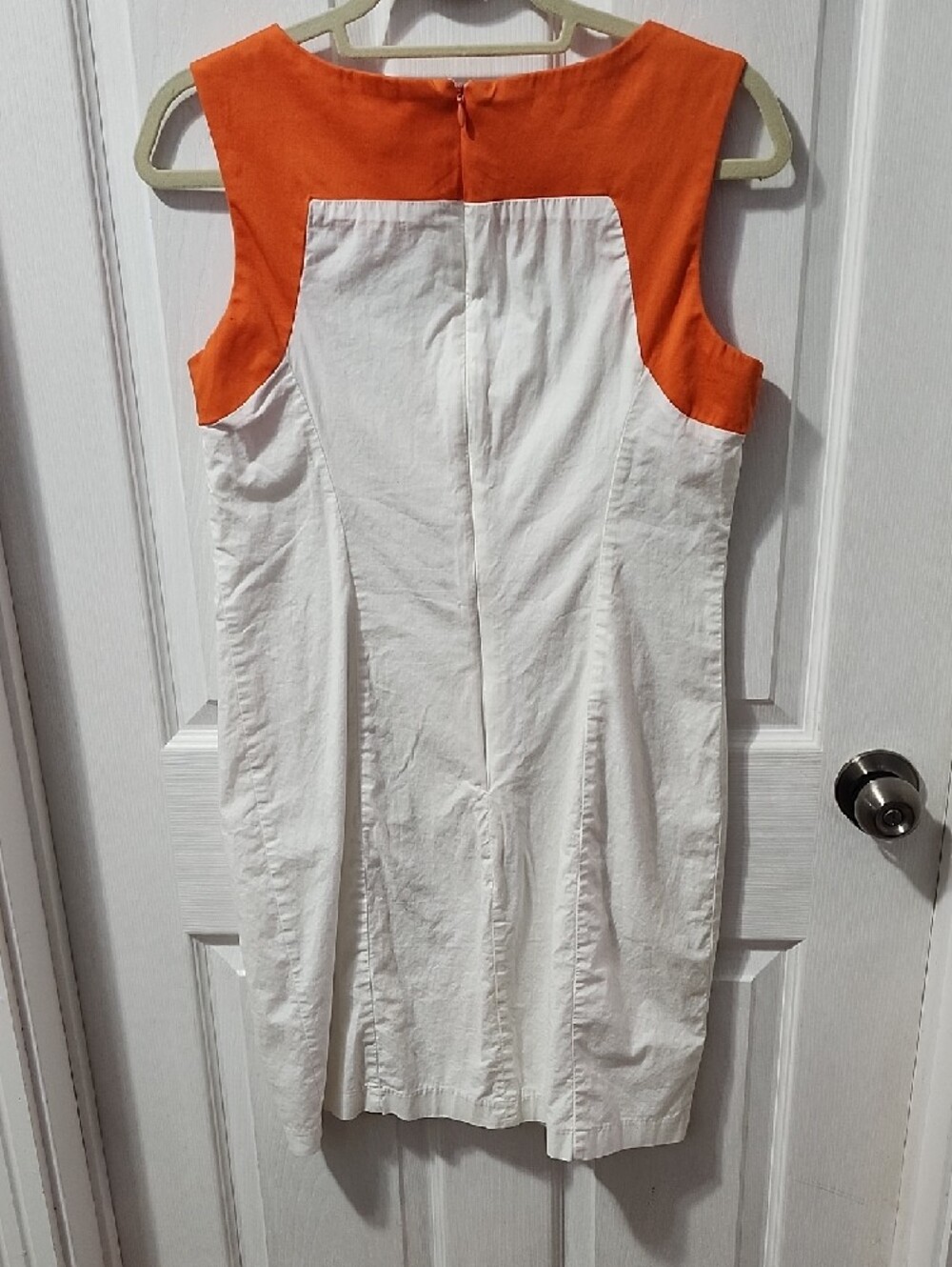 Sandra Darren Floral Sheath Dress Size 10 Petite Orange White Tropical Garden - Picture 5 of 8